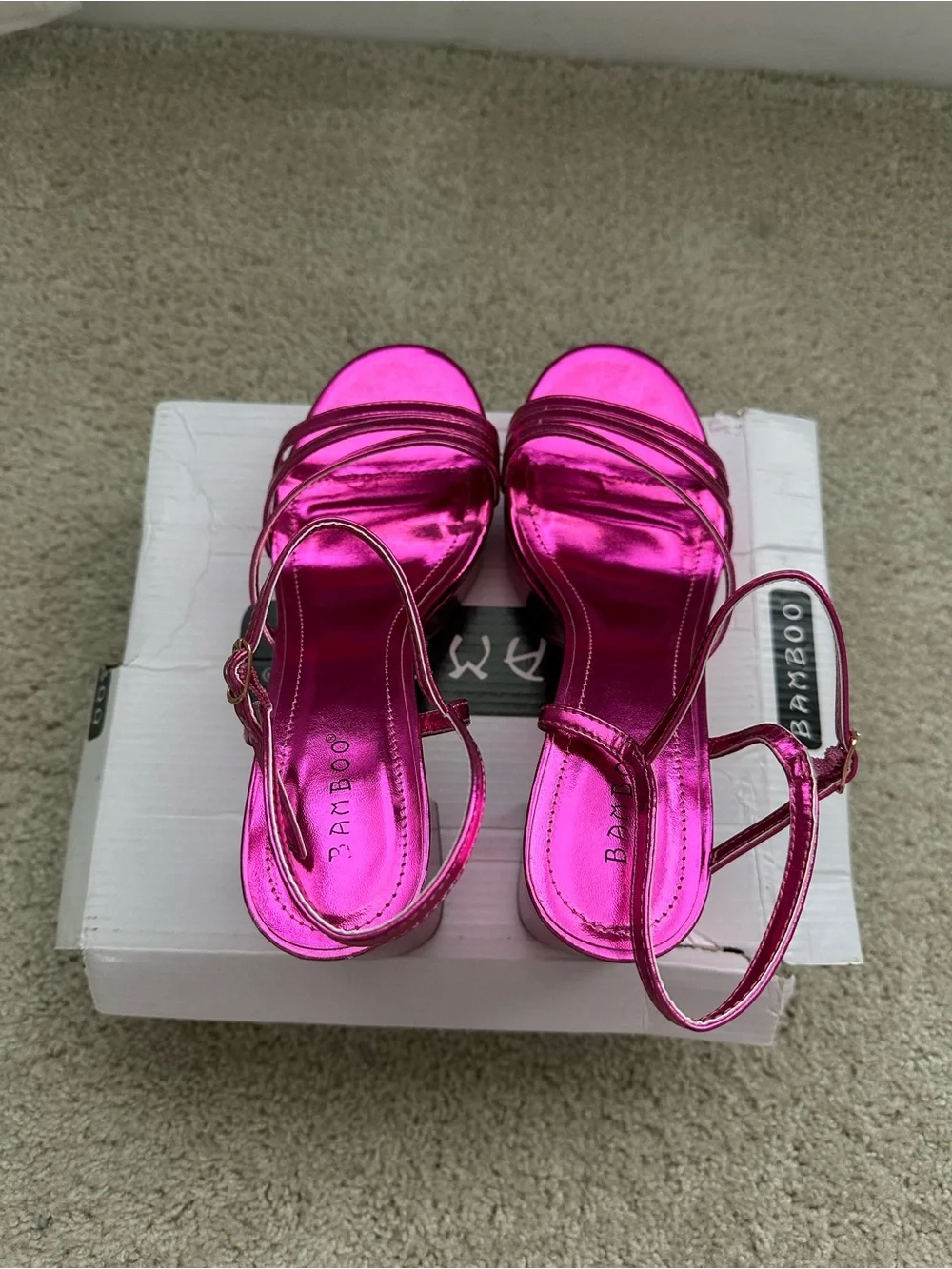 BAMBOO Strikeout-17 Casual Heel - Fuchsia